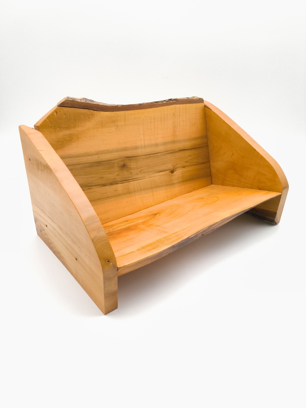 Handcrafted Live Edge Solid Wood Desktop Book Trough & Display Shelf - Picture 13 of 13